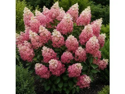 Pink hydrangea bush