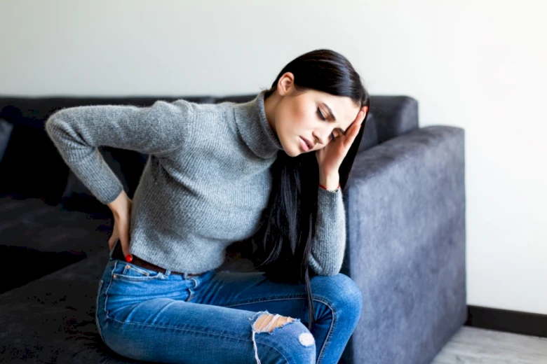 Woman with back pain