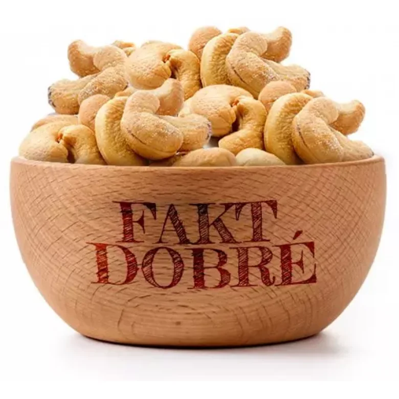Cashew nuts in wooden bowl