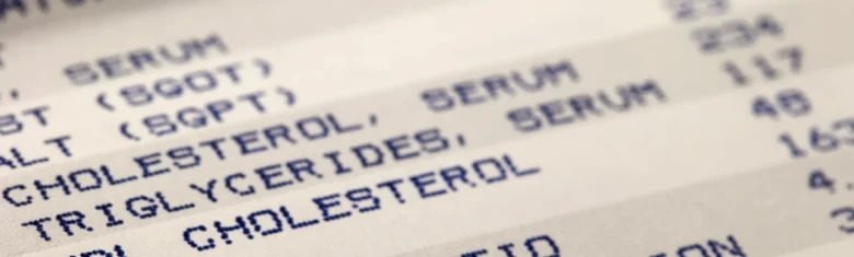 Výsledky krevního testu s hladinou triglyceridů v séru.