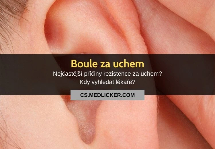 Fotografie ucha s viditelnou boule za ním.