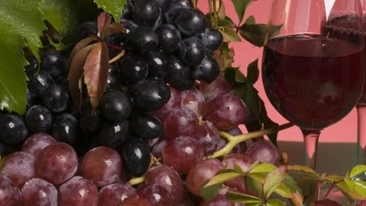 Grapes and wine glass