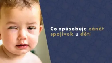 Crying baby with red eye