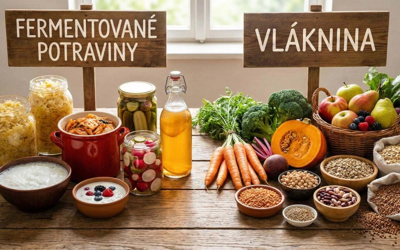 Fermentované potraviny a vláknina pro zdraví střev